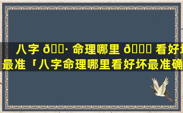 八字 🕷 命理哪里 🍁 看好坏最准「八字命理哪里看好坏最准确」